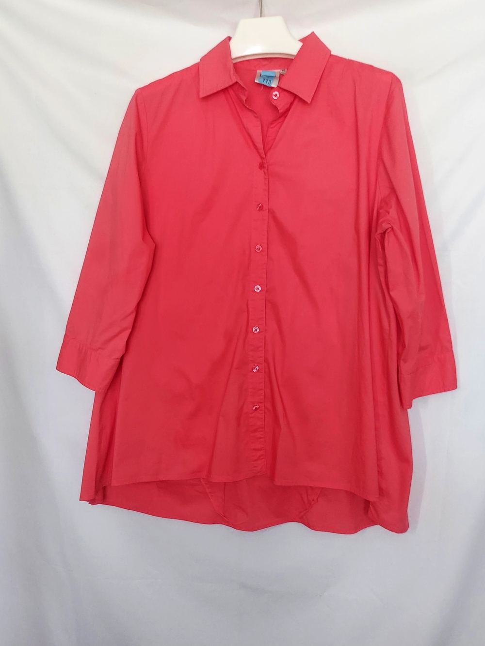 Finley Coral Button-Down Tunic Shirt
